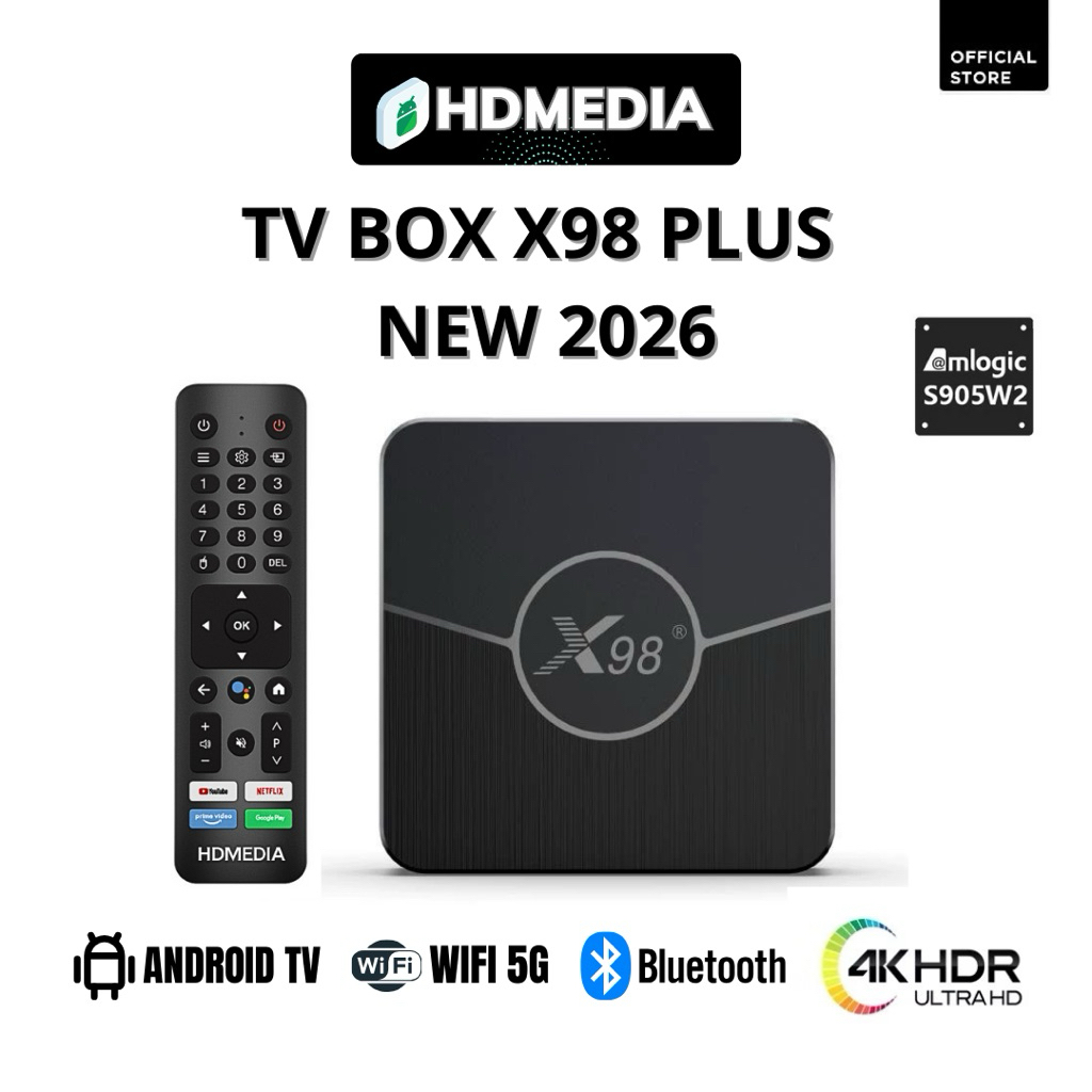 TV BOX HDMEDIA X98 PLUS 2026 CHIP AMLOGIC CỰC MƯỢT CÀI SẴN APP XEM TRUYỀN HÌNH, PHIM, BÓNG ĐÁ, YTB CHẶN QC MIỄN PHÍ