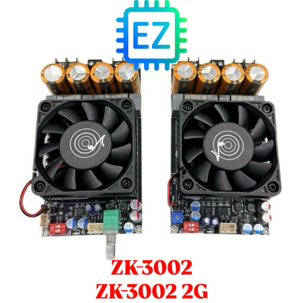 ZK-3002, 3002 2G Mạch khuyếch đại công suất TPA3255 600W mono hoặc 300W*2 Stereo, 18-50VDC có MCU tạ