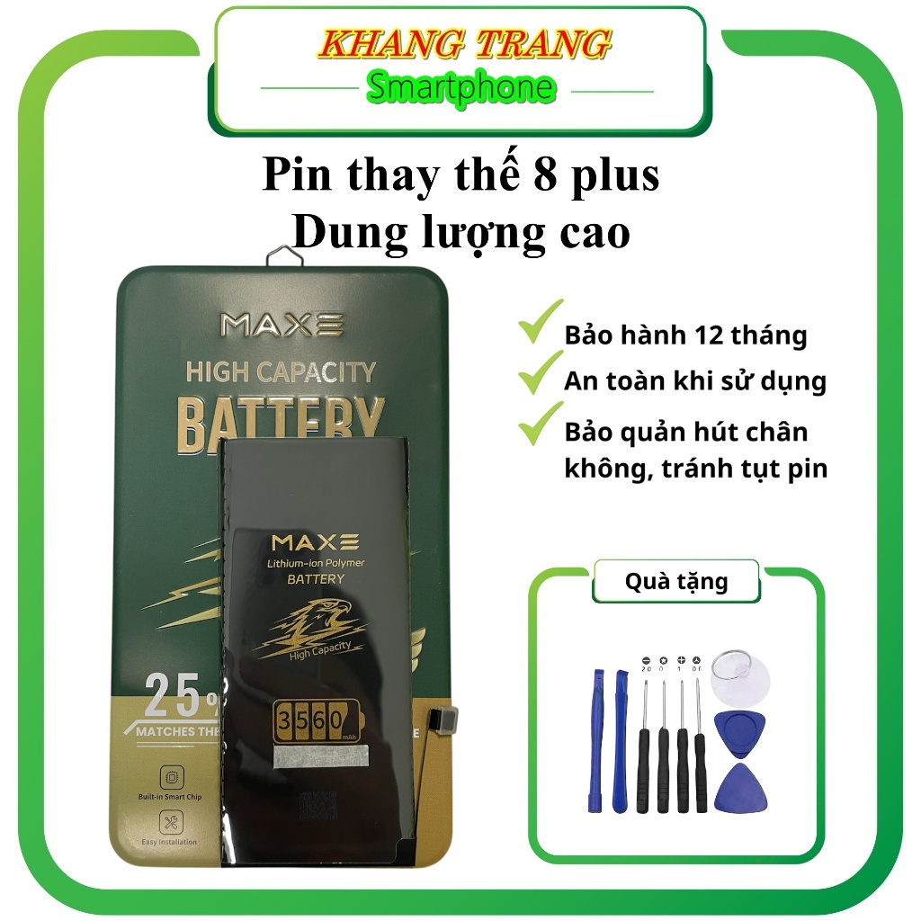 Pin thay thế dung lượng cao 3560mAh dùng cho 8 plus – pin linh kiện sửa chữa