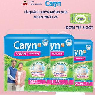 Tã quần Caryn mỏng nhẹ L28/M32/XL 24 miếng siêu thấm hút, khô thoáng cả ngày,siêu tiết kiệm - CHERRY