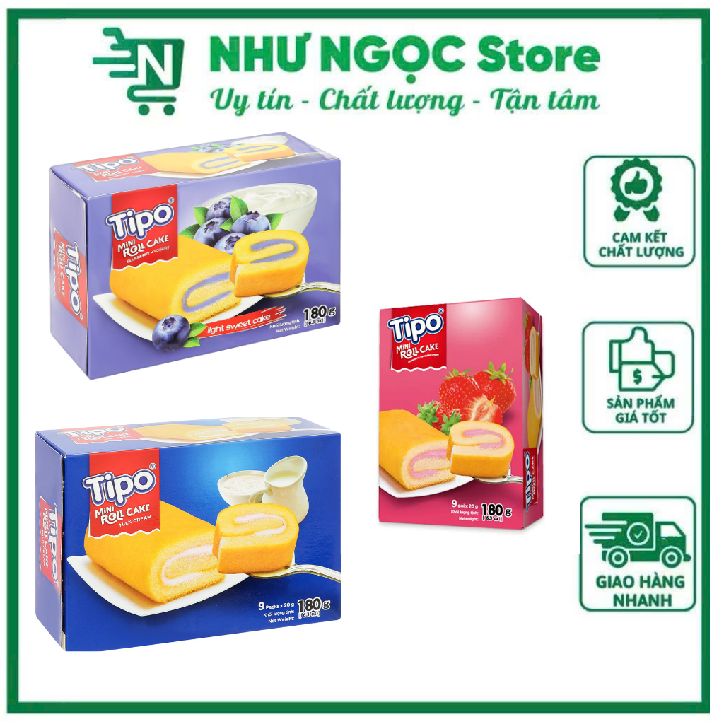 Bánh Bông Lan Cuộn Tipo Hộp 180g