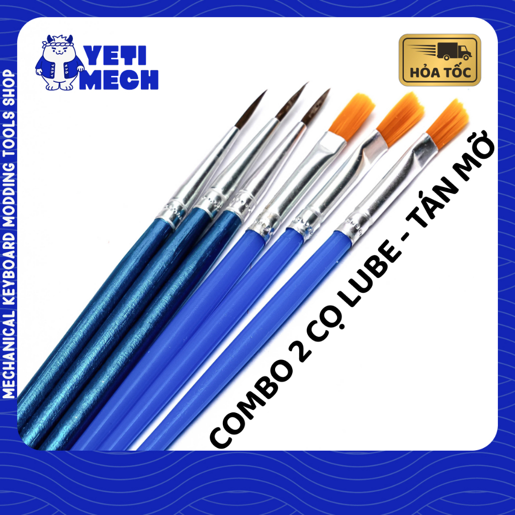 Combo 2 cọ lube switch - cọ tán mỡ mod switch bàn phím cơ | Cọ lube switch | Yeti Mech