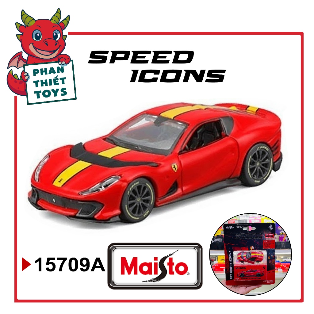 Mô hình xe Fer 812 Competizion red Speed Icon bằng kim loại tỉ lệ 1:64 Maisto 15709