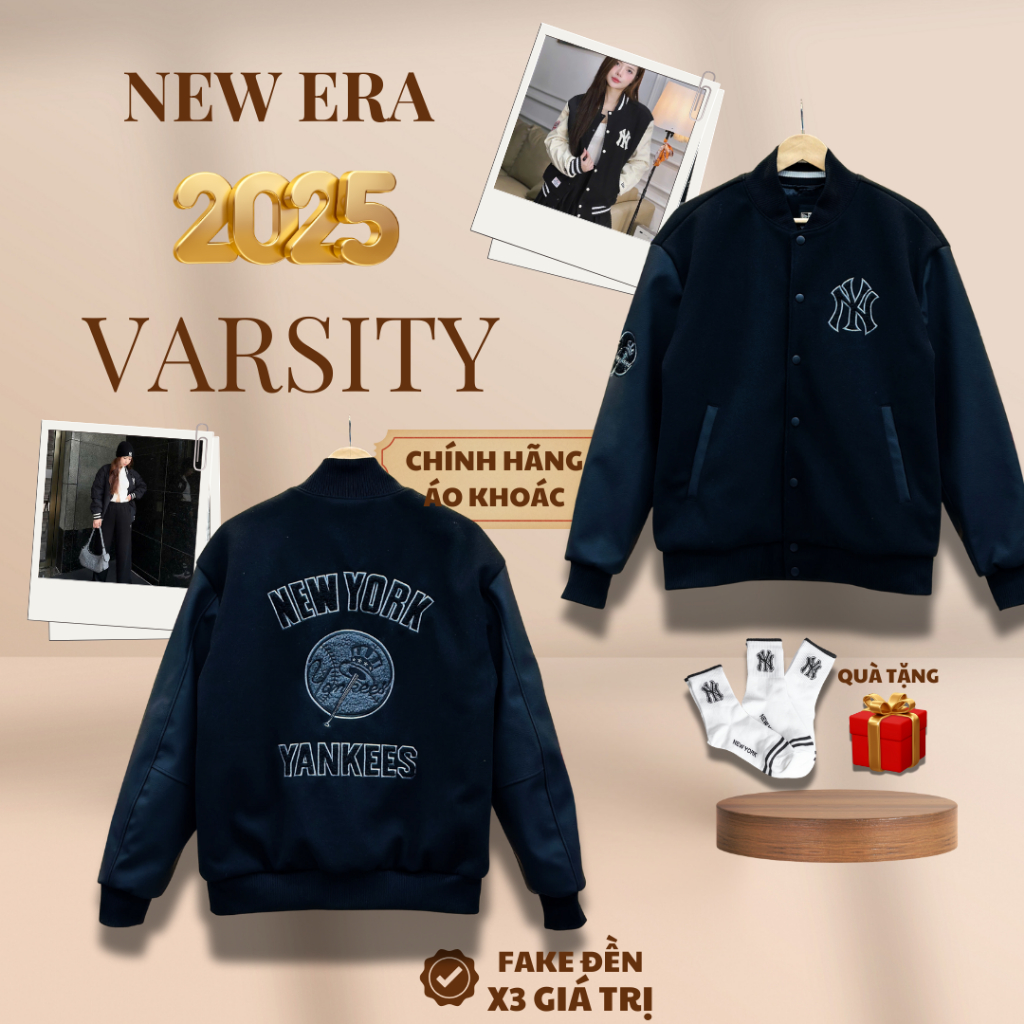 [CHÍNH HÃNG] Áo Khoác New Era New York Yankees - Áo New Era Bomber Varsity Jacket Chính Hãng Full Te