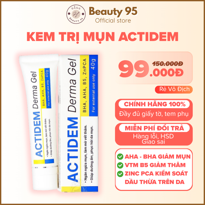 Gel Giảm Mụn Actidem Derma Gel Và Actidem Derma Extra Giảm Thâm Mụn Và Mờ thâm Actidem 18gr