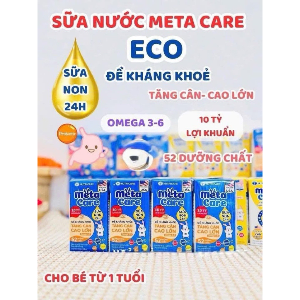 sữa bột pha sẵn metacare eco thùng 48 hộp 110ml