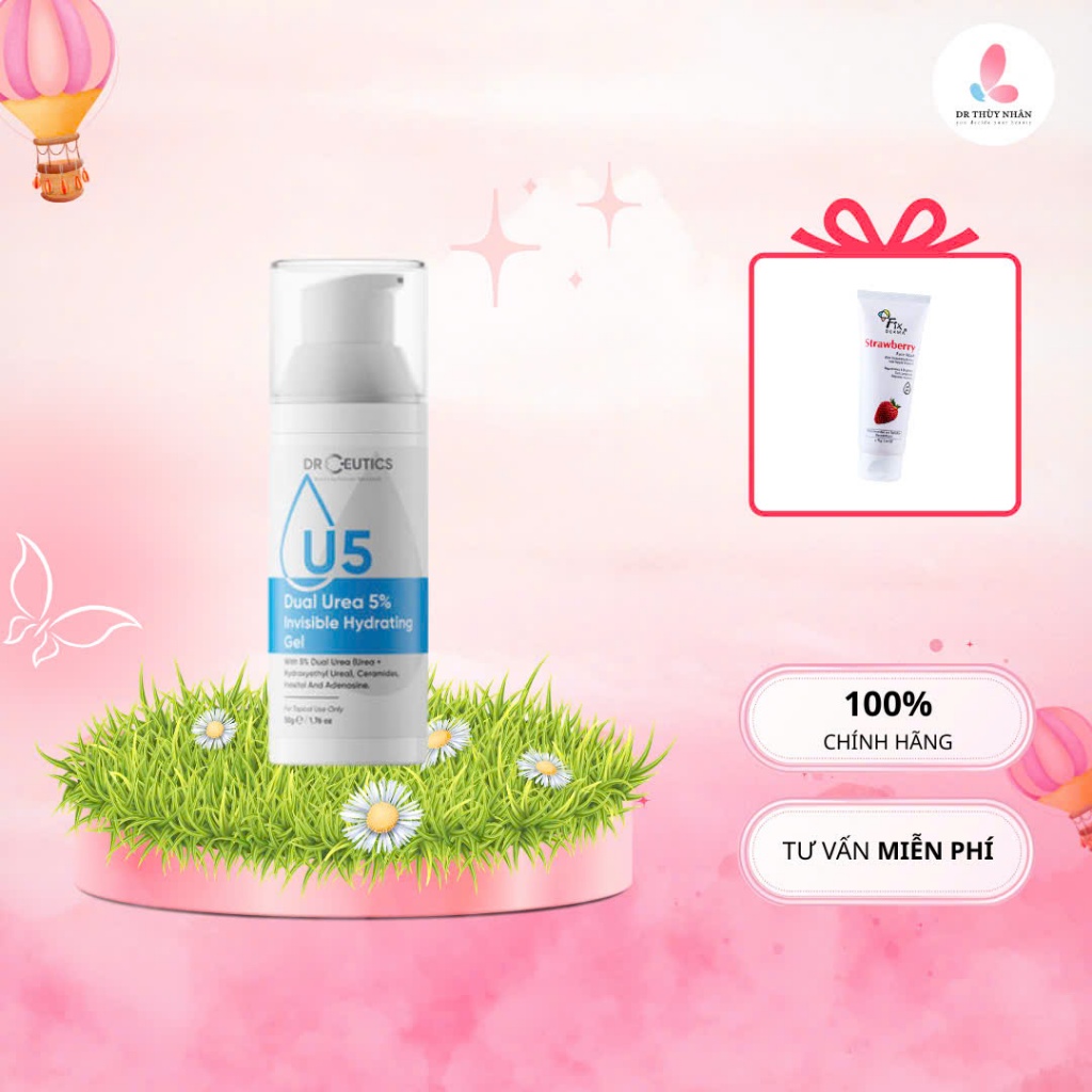 TẶNG SRM DÂU FIXDERMA DUAL UREA 5% INVISIBLE HYDRATING GEL 50g DRCEUTICS