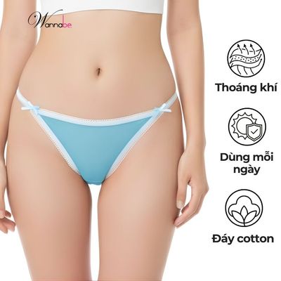 Quần lót nữ WANNABE quần chíp 2 dây hông lưới trong suốt sexy co giãn vận động thoải mái QL219