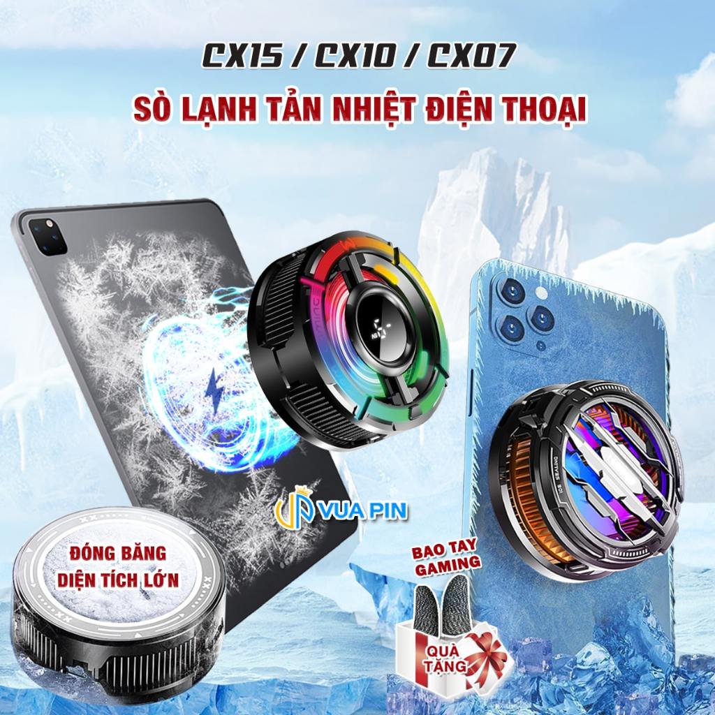 Tản nhiệt điện thoại sò lạnh từ tính CX17 Pro / CX07 / CX15 / CX10 Pro AI Led RGB đóng băng full mặt