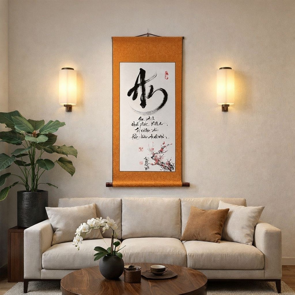 Tranh thư pháp chữ An (Ngang 40cm)