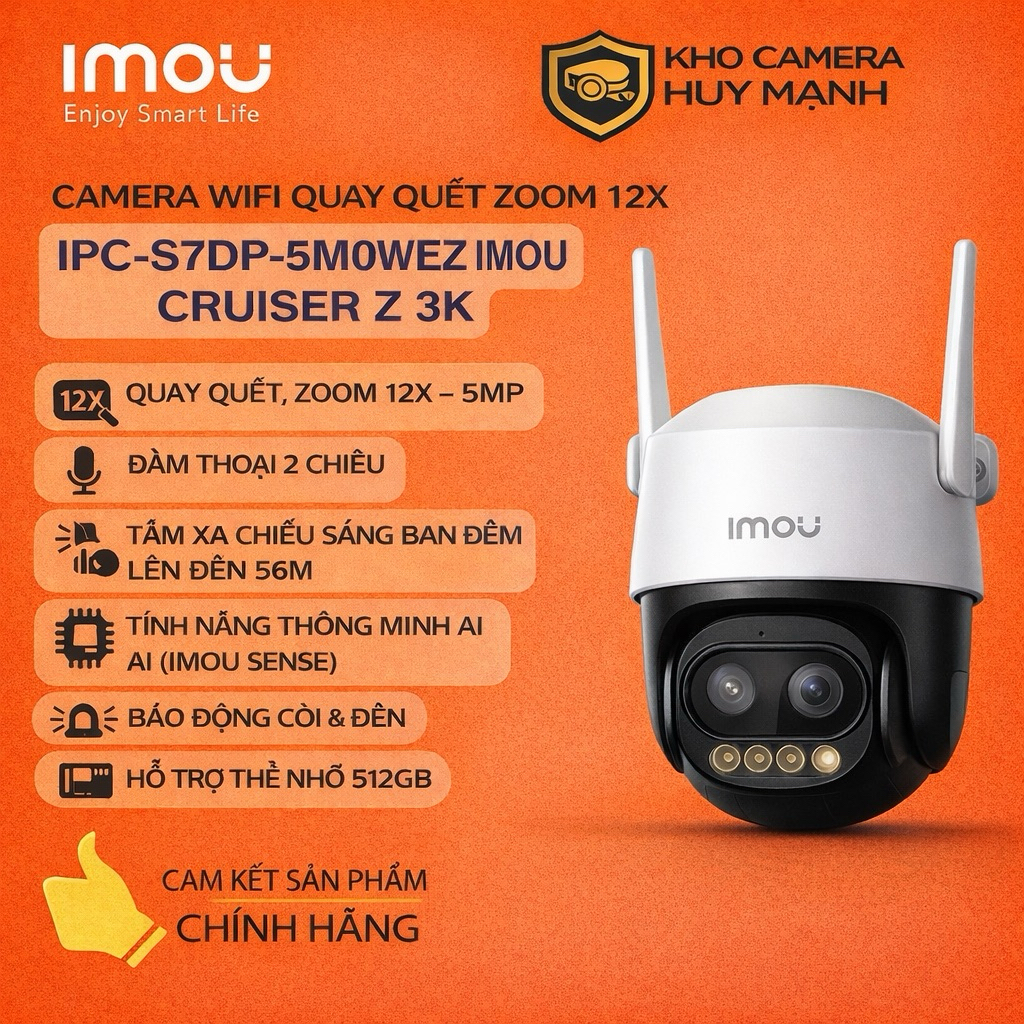 Camera imou Wifi 5MPx ZOOM 12X IPC-S7DP-5MOWEZ
