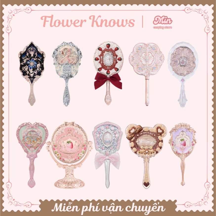 [SẴN-HỎA TỐC] Gương Flower Knows - Hoa Biết ❤ LA Little Angel Swan Mermaid Hồ điệp Strawberry Cupid 
