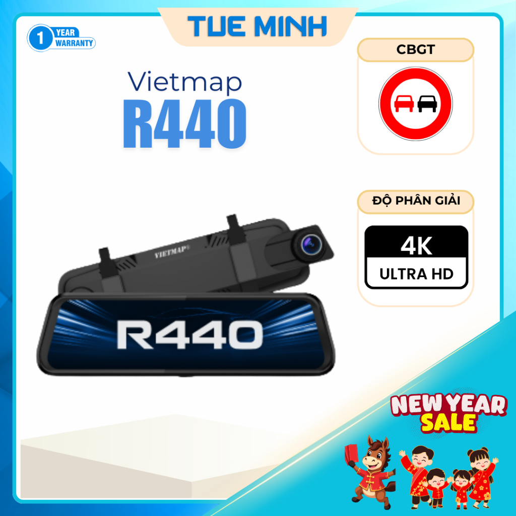 Camera hành trình Vietmap R440 Cảnh báo giao thông trên gương