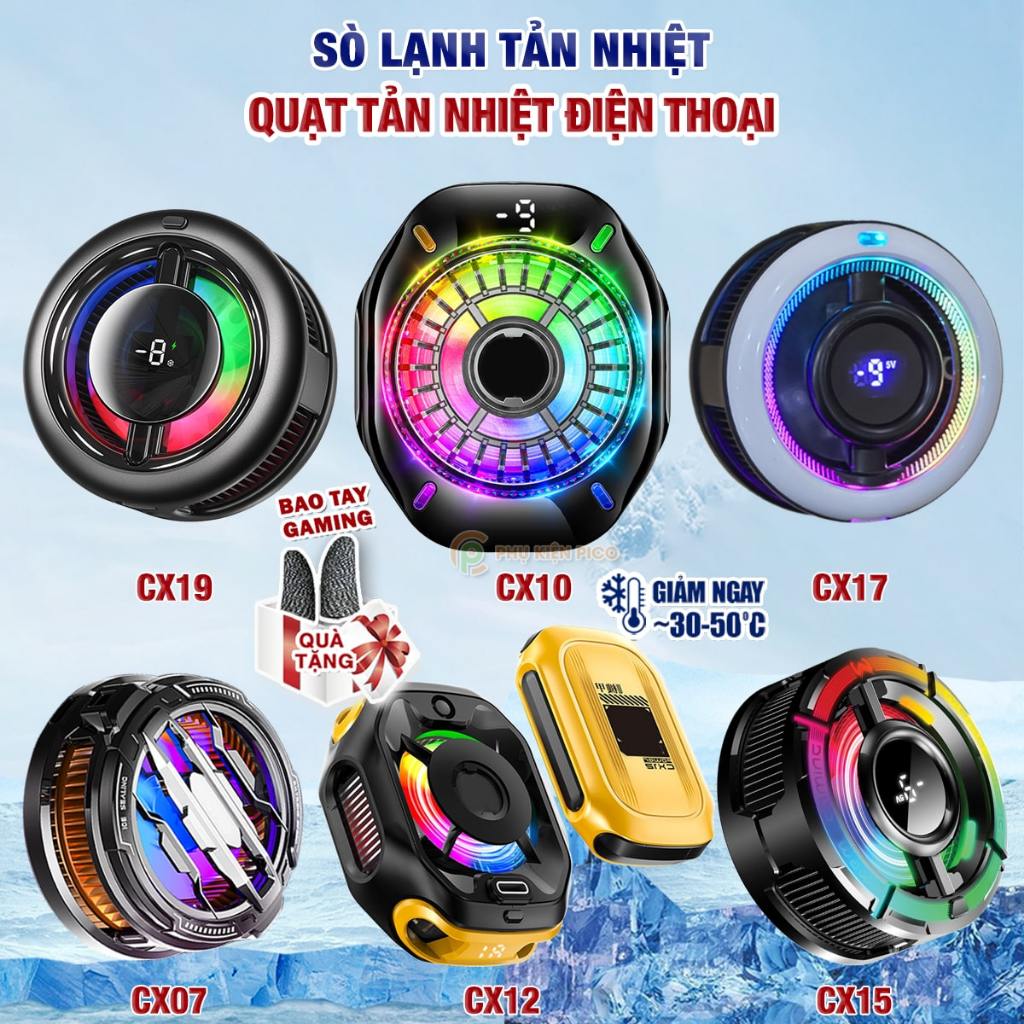 Quạt tản nhiệt điện thoại Ipad sò lạnh từ tính Memo CX07 CX08 Pro CX10 CX12 DL22 CX15 AI Led Gaming