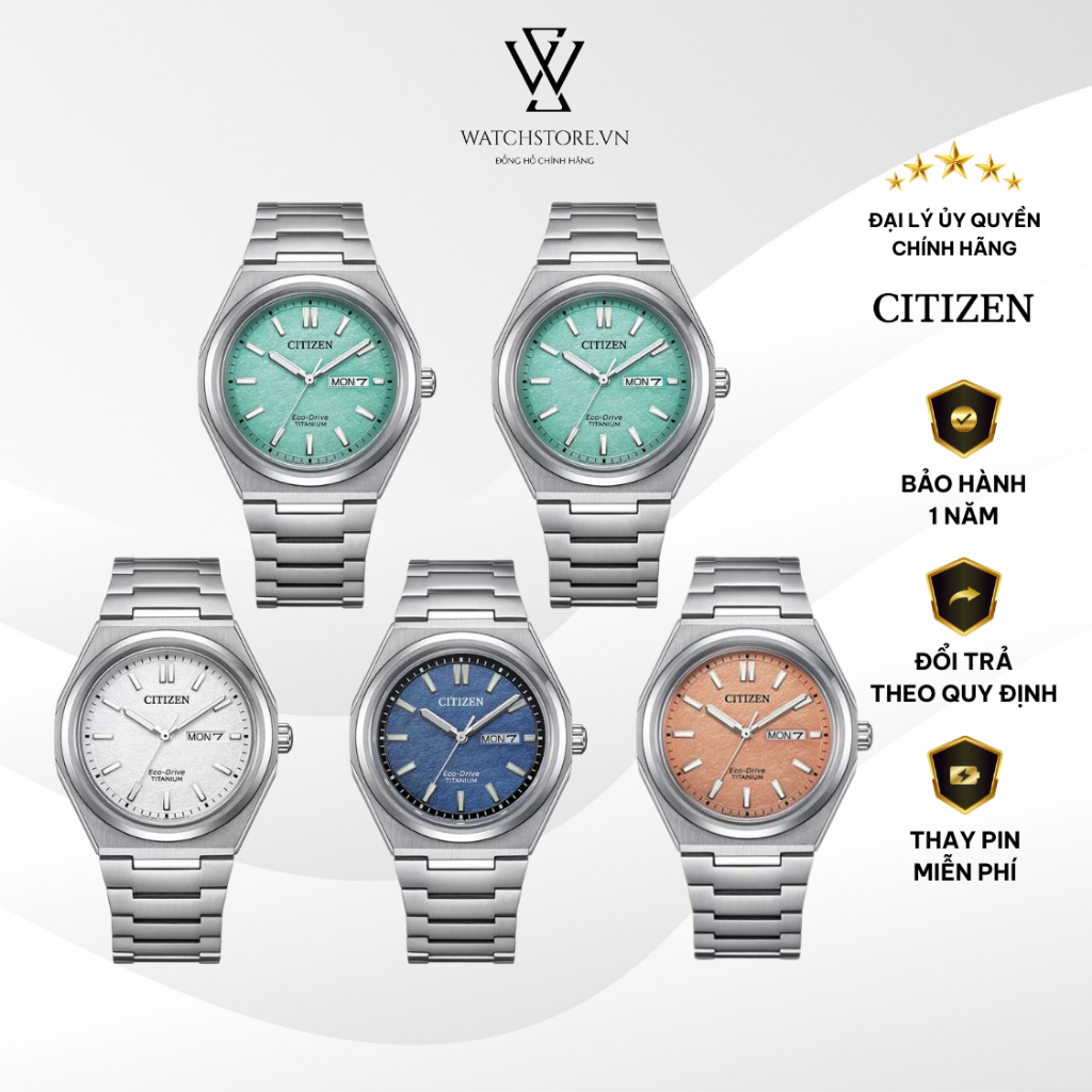 Đồng Hồ Nam Citizen Eco-Drive AW0130 Dây Super Titanium Mặt Kính Sapphire 39.5mm Kháng Nước Chính Hã