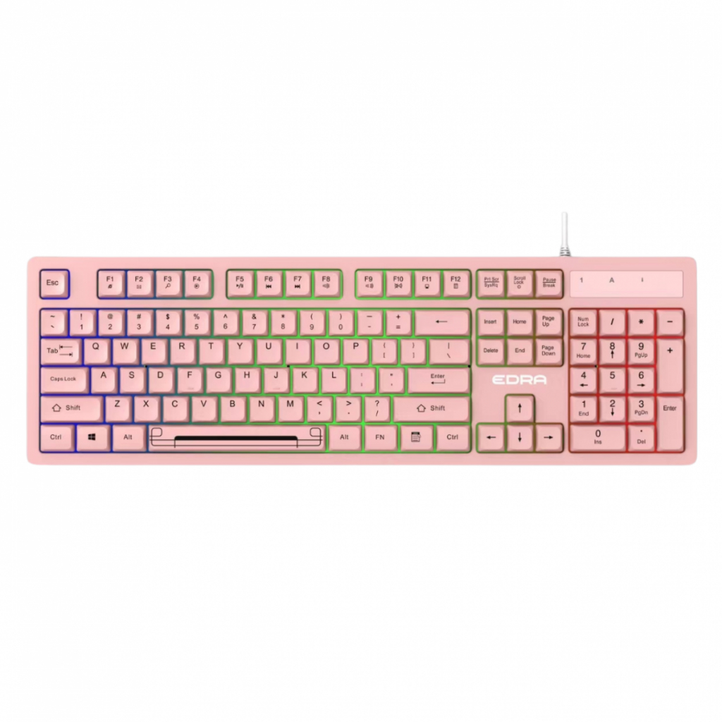 Bàn Phím Giá Rẻ EDRA EK506 có dây LED RGB màu đen/trắng, bàn phím văn phòng, chơi game Bào Hành 2năm | BigBuy360 - bigbuy360.vn
