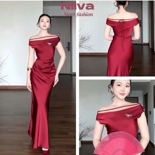Đầm Váy Maxi Ren 2 Dây Cột Áo Đi Biển  , Đầm Maxi Nữ Cổ Yếm Dáng Dài Hàng Thiết Kế 2 Lớp Phong Cách Tiểu Thư  Sang Trọng