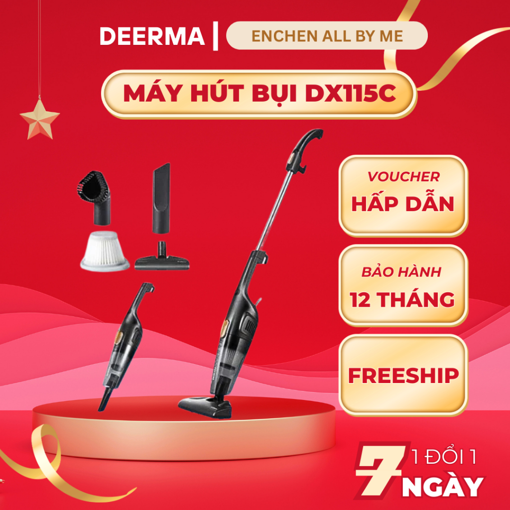 Máy hút bụi cầm tay gia đình Deerma DX115C / DX118C công suất lớn tới 600W