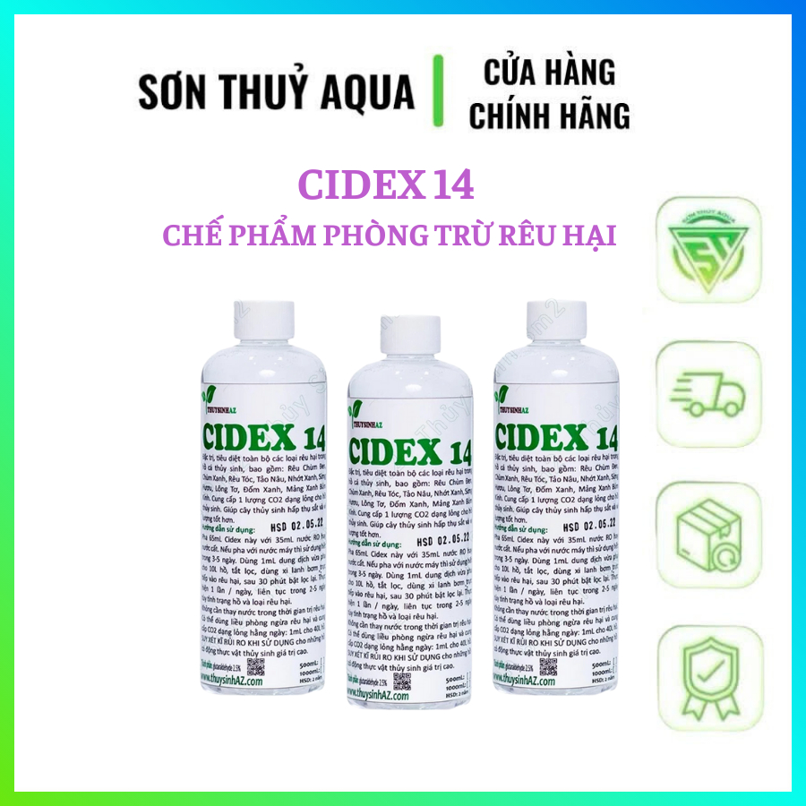 Dung dịch Cidex 14 phòng tri rêu hại cho bể cá cảnh