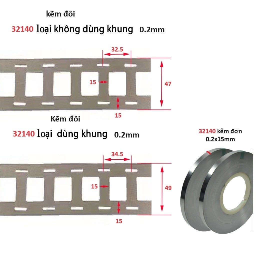 500g Kẽm Hàn Pin 32140 Dày 0.2mm - Chuyên Dụng Cho Pin Sắt LiFePO4 33140, 32140 (Cuộn 0.5kg)