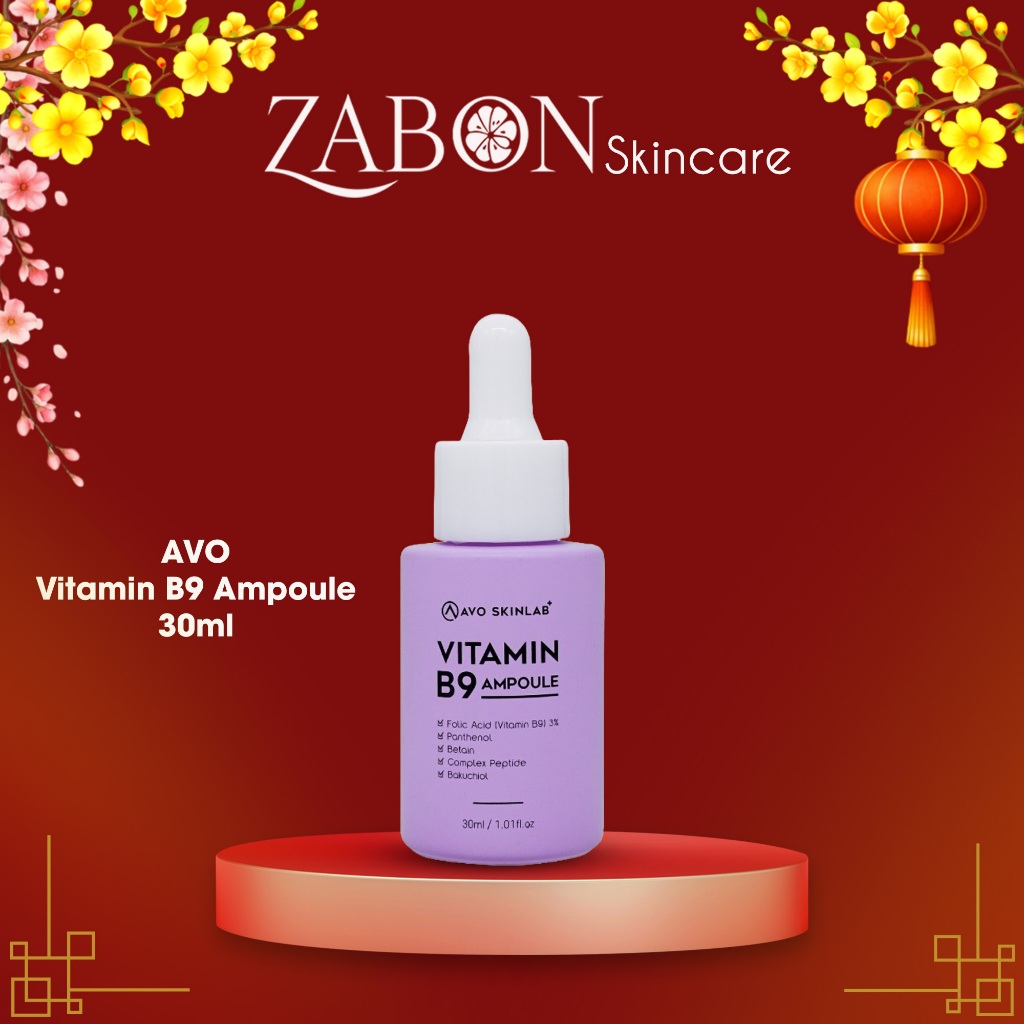 Tinh chất AVO vitamin B9 ampoule làm dịu da cấp ẩm cho da 30ml