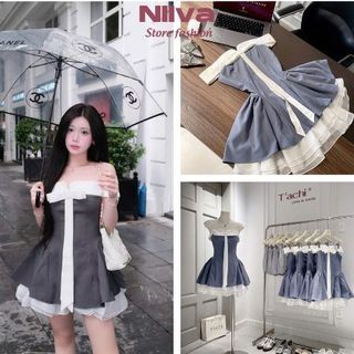 Set Đầm Maxi Đi Ren Cổ Yếm Màu Nude Dáng Dài Thiết Kế, Áo Yếm Bèo Vai Dáng Dài Hàng Đầm Maxi Đi Biển Thiết Kế 2 Lớp