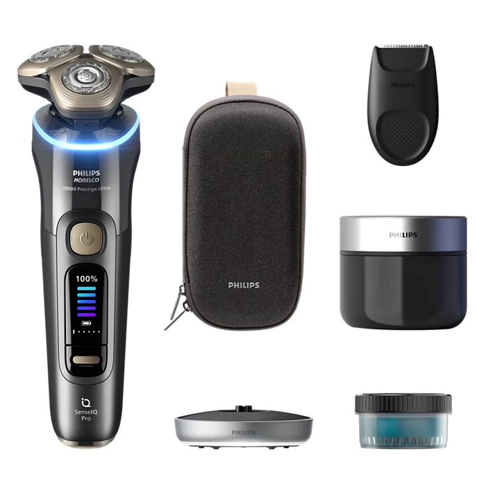 Máy cạo râu Philips Norelco Shaver i9000 Prestige Ultra, Máy cạo râu ướt & khô, Màu đen, XP9402/86