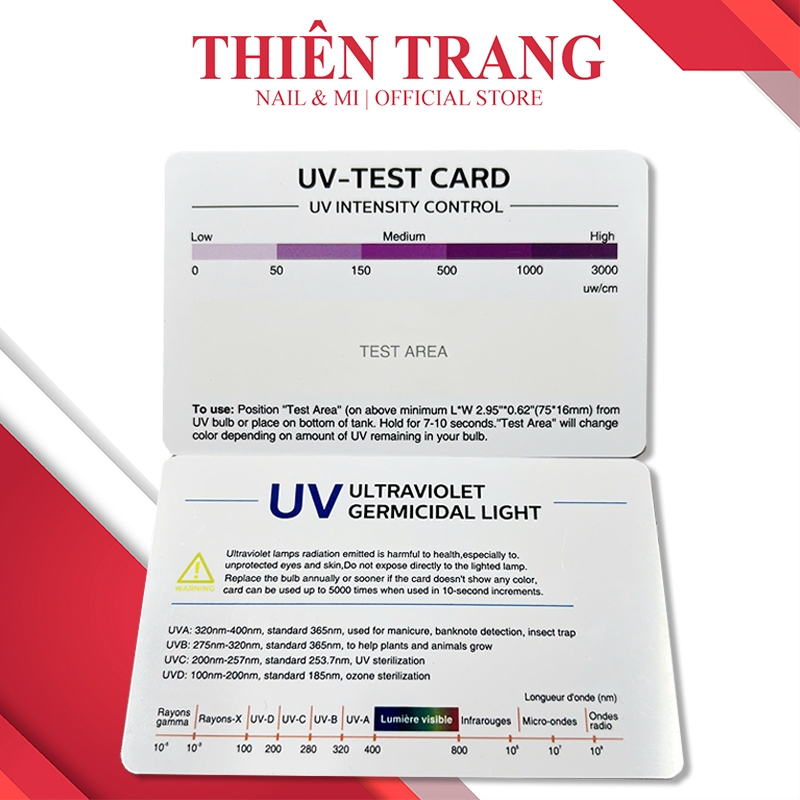 Thẻ Test UV - Thẻ kiểm tra cường độ UV/ Tia cực tím Trên vật liệu, vật dụng - Thẻ Test UV CARD chuyê