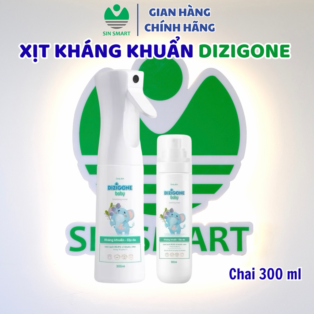 Xịt kháng khuẩn Dizigone Baby vệ sinh đồ chơi, bình sữa, núm ti giả an toàn cho bé 100ml/ 300ml Sin 