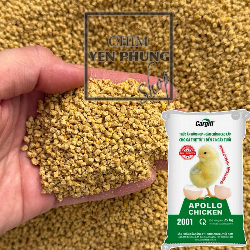 [Chiết Lẻ 1kg] Cám Gà Cargill® Apollo Chicken 2001 – Thức Ăn Cao Cấp Cho Gà Thịt 1–7 Ngày Tuổi