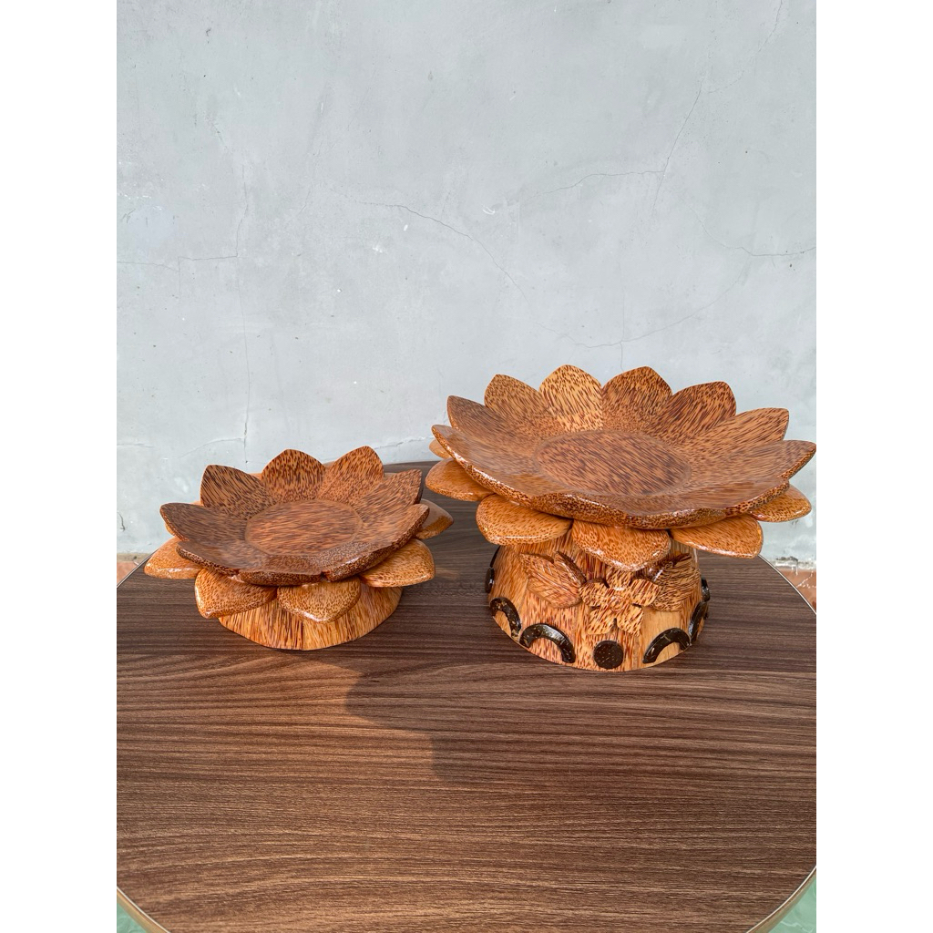 Dĩa để trái cây hoa sen gỗ dừa
