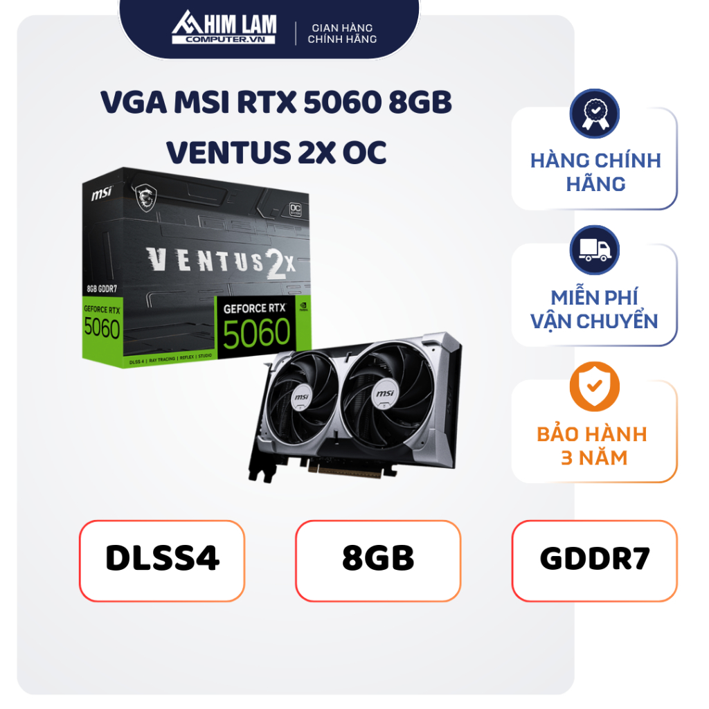 VGA MSI RTX 5060 8GB VENTUS 2X OC FULL VAT