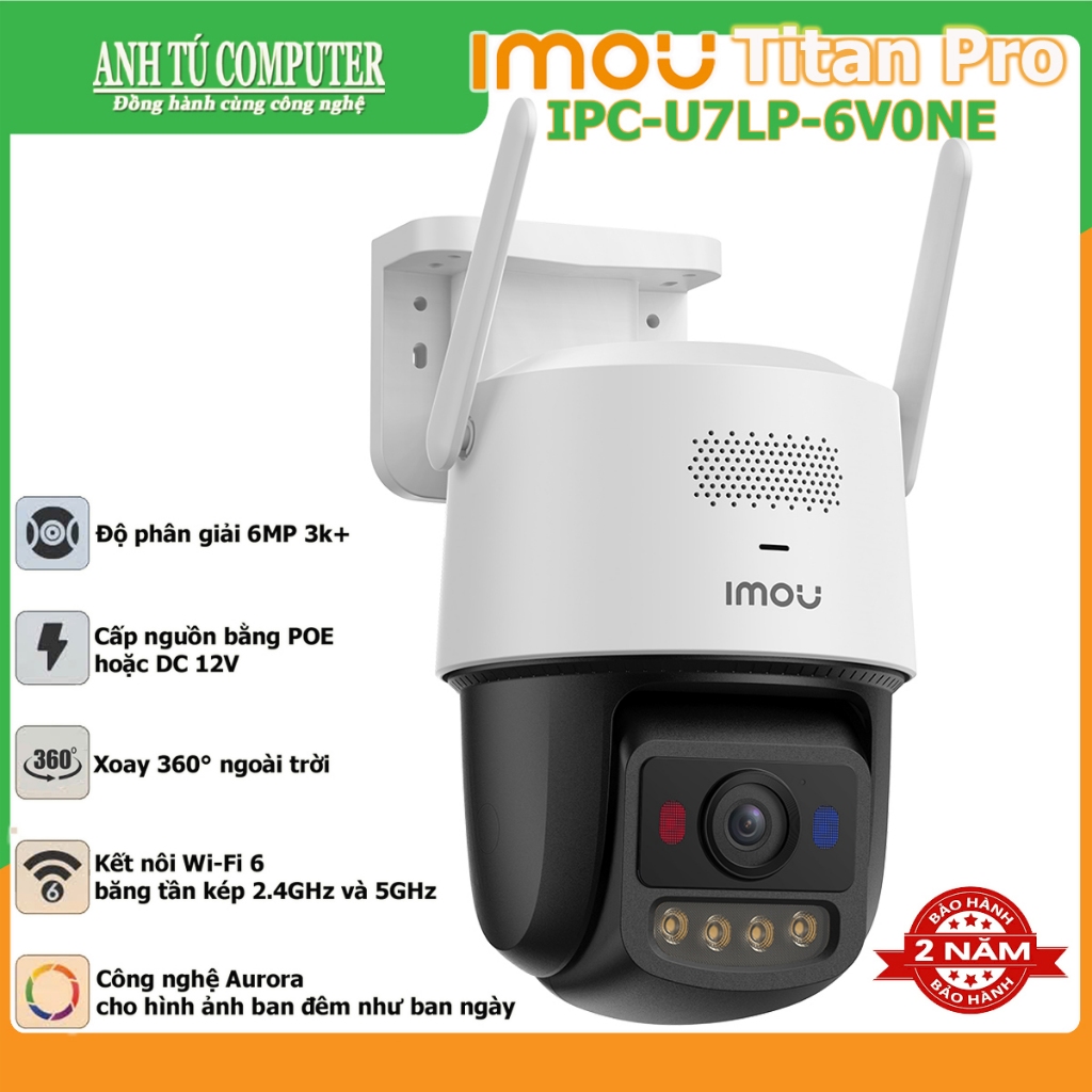 Camera Wifi 360° IMOU TITAN PRO 6MP 3K+