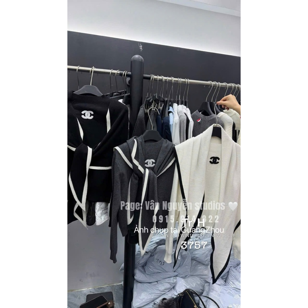 [Pre oder] 𝐑𝐨𝐲𝐞𝐞 𝐜𝐥𝐨𝐬𝐞𝐭 | ÁO LEN CỔ TRÒN CHANE KÈM KHĂN CHUẨN HÀNG QCCC L1