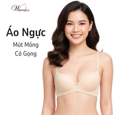 Áo ngực mút mỏng WANNABE áo chíp có gọng nhẹ nhàng, thông thoáng kiểu đơn giản mặc mỗi ngày ANT04
