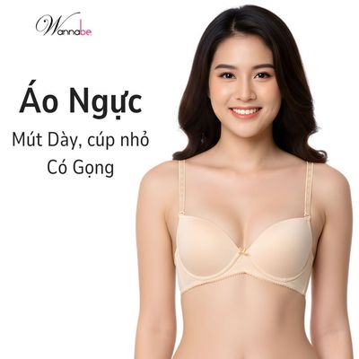Áo ngực mút dày WANNABE áo chíp bra thun trơn đơn giản, dễ mặc, tháo dây nâng ngực vung đầy AN312