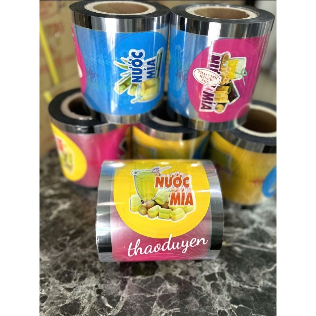 Cuộn màng ép ly nhựa, màng dập ly, cụôn màng kít nắp ly nhựa pp miệng ly 117mm dung tích 800-1000ml