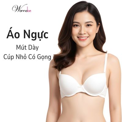 Áo ngực mút dày WANNABE áo chíp T-Shirt vải thun lạnh trơn dễ mặc, nâng ngực vung đầy AN321