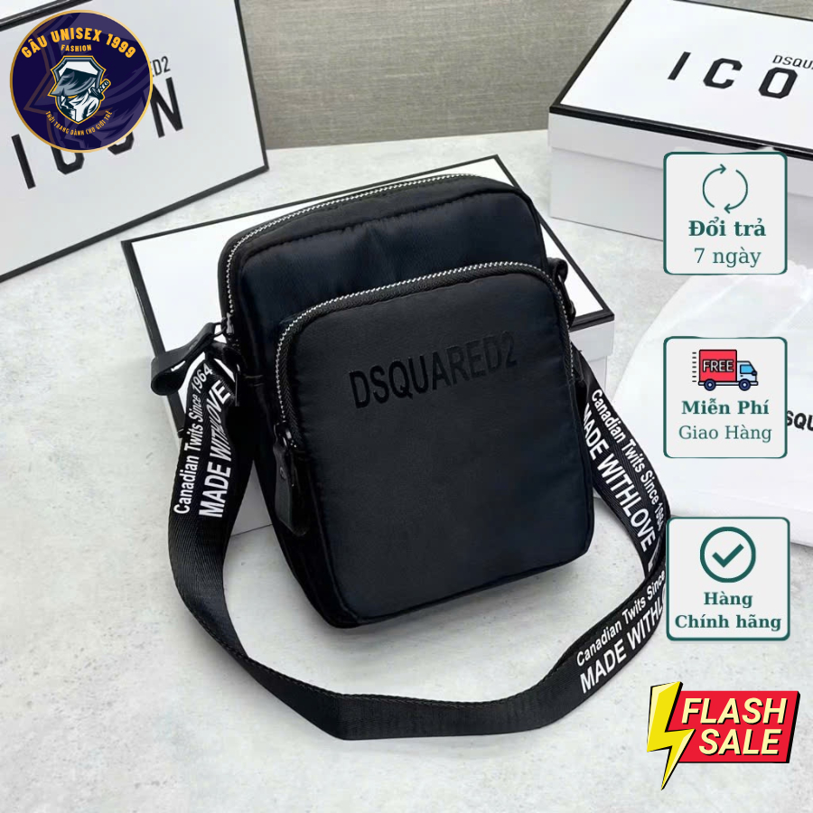 Túi Đeo Chéo Đại Sứ Quân D0Q2 Thêu Dệt Chữ Trắng, Chất Dù Mềm Mịn Đựng Đồ Boy Phố