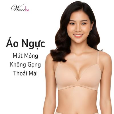 Áo ngực mút mỏng WANNABE áo chíp lưng cắt lazer không đường nối tàng hình,cúp lớn không gọng ANT16