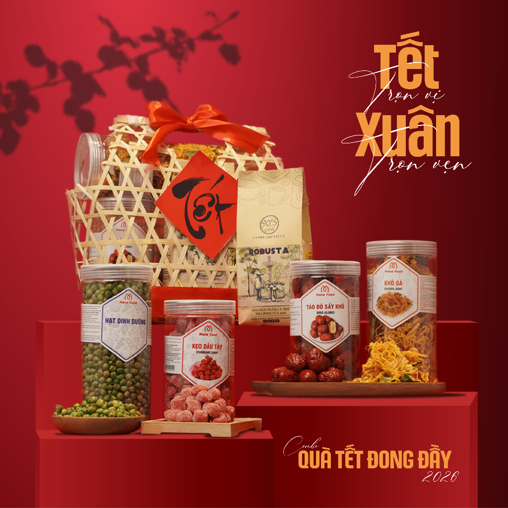 Combo Cà Phê - Set Quà Cà Phê Tết Đông Đầy 2026 - Quà Tết Cà Phê Cho Doanh Nghiệp | 90S COFFEE