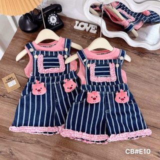Set yếm kèm áo cho bé gái
