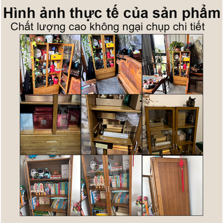Kệ Sách Tre Thân Thiên 2 Cửa Kính Long Lanh 2 Ngăn Kéo Đổi Lưu Trữ Tiết Kiệm Không Gian 80x30x160cm | BigBuy360 - bigbuy360.vn