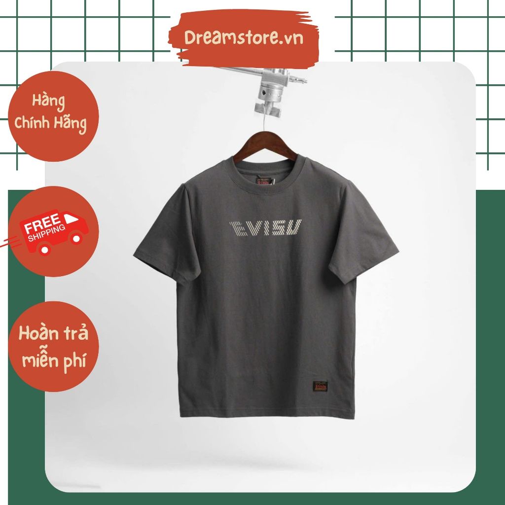 Áo Thun EVISU Xám Sọc Hàng Chính Hãng | Dream Store