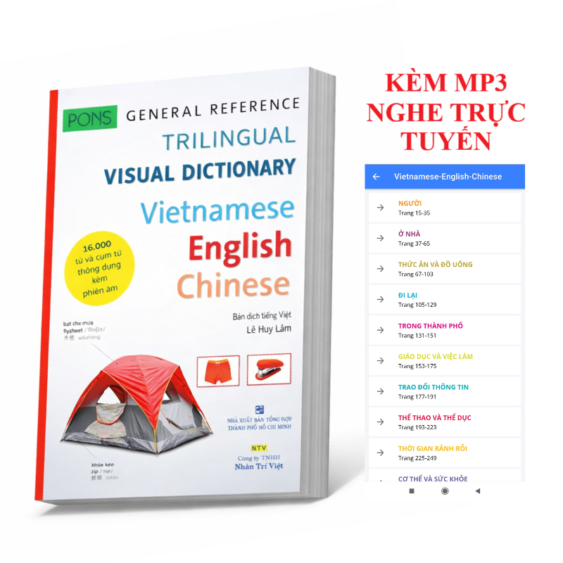 Sách - Pons general reference trilingual visual dictionary Vietnamese–English–Chinese+KÈM FILE NGHE TRỰC TUYẾN