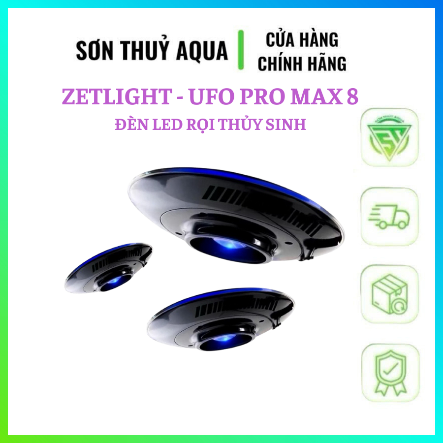Đèn Zetlight UFO F8 PRO MAX+ Chân Kẹp A - Đèn Led cho hồ cá thủy sinh