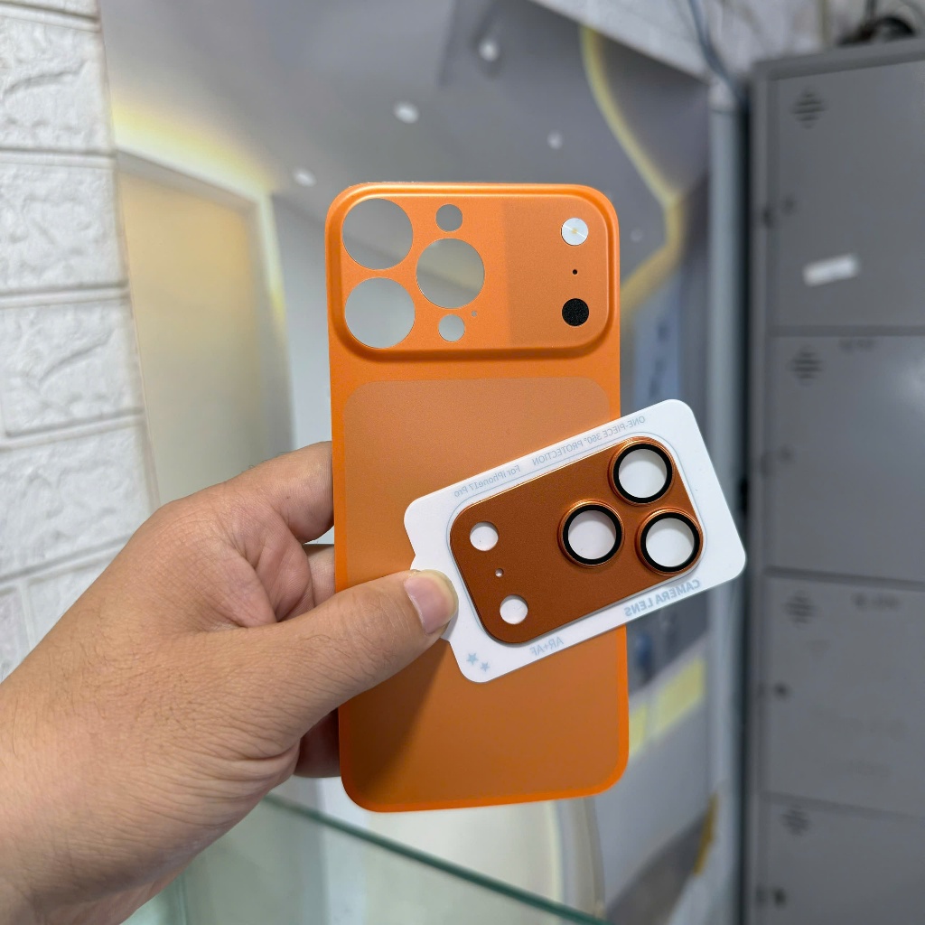 Nắp lưng độ thay đổi lên 17pro, 17prm cho máy từ 14-14prm, 15-15prm, 16pro, 16prm có che flash