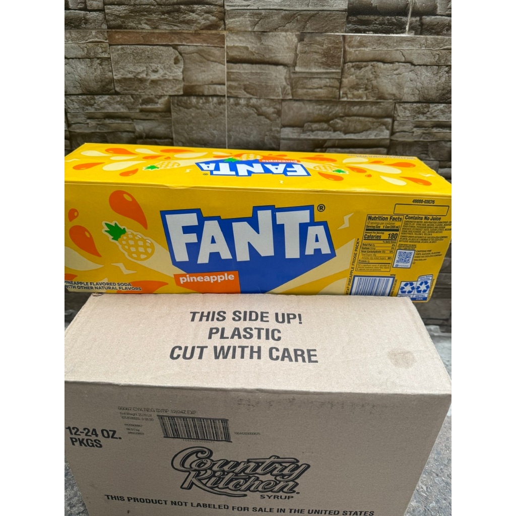 🥤🍇🍊🍑🍍 NƯỚC NGỌT HƯƠNG TRÁI CÂY CÓ GA CỦA MỸ  FANTA HƯƠNG DỨA THÙNG 12 LON x 355ML