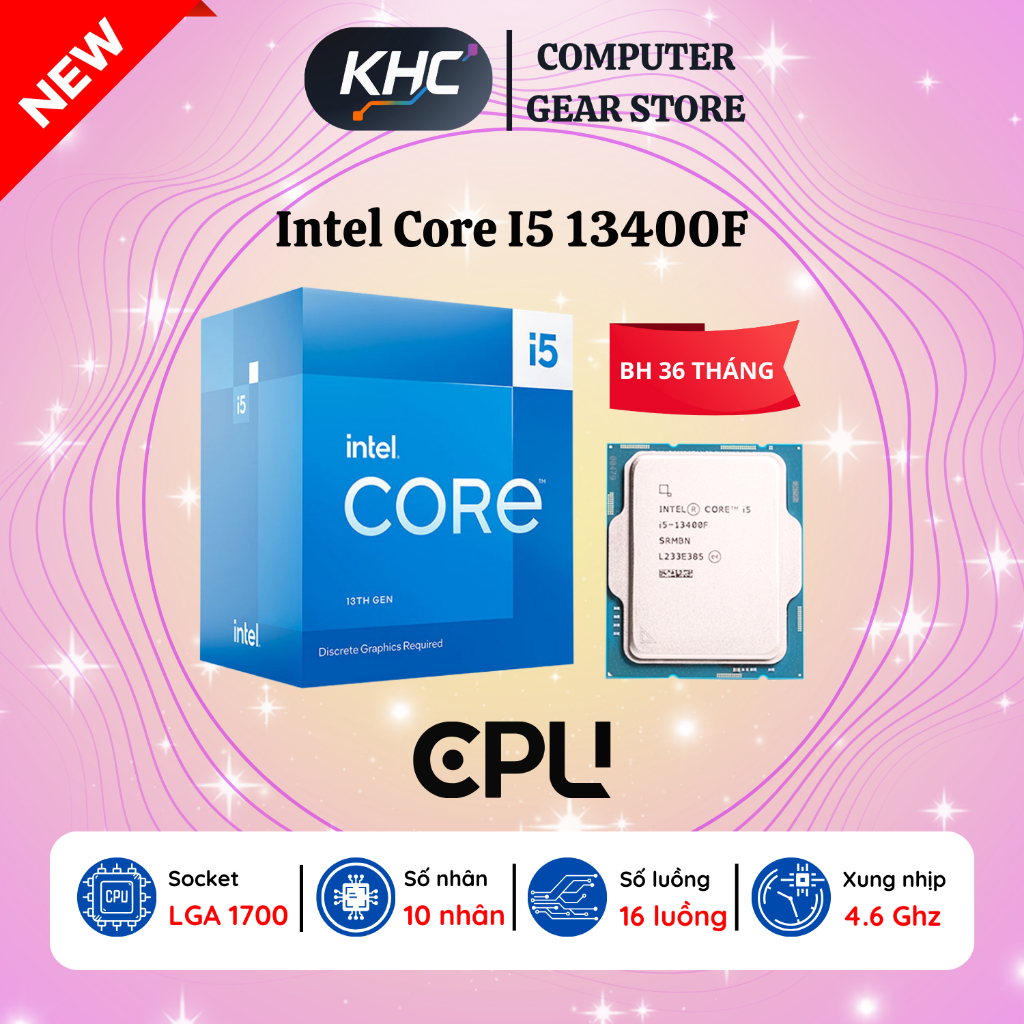 CPU Intel Core i5 10400F/11400F/12400F/13400F/14400F/12600KF/14600KF - Bảo Hành 36 Tháng (Full VAT) | BigBuy360 - bigbuy360.vn