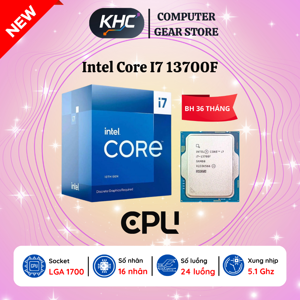 CPU Intel Core i7 12700F/13700F/14700F - Bảo Hành 36 Tháng (Full VAT)